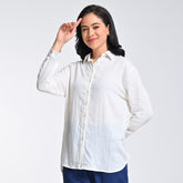 Opal Set Of 2 - Shirts & Pants - Ecru & Navy Blue